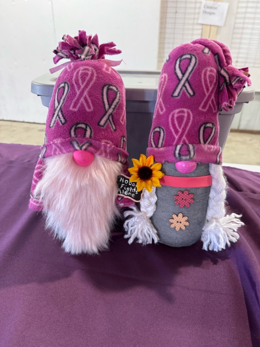 New Pink Breast Cancer Awareness Gnome Pair